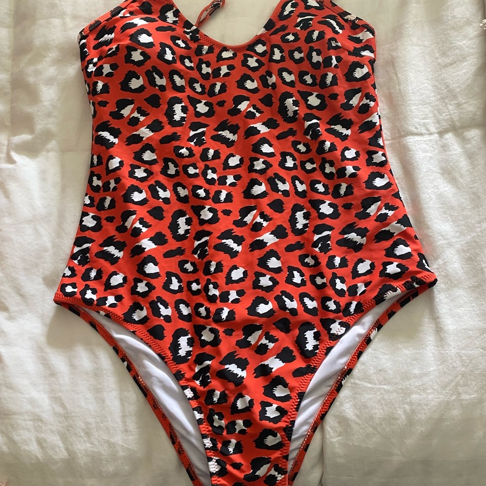 Cupshe Red/Burnt Orange Leopard Print Suit
